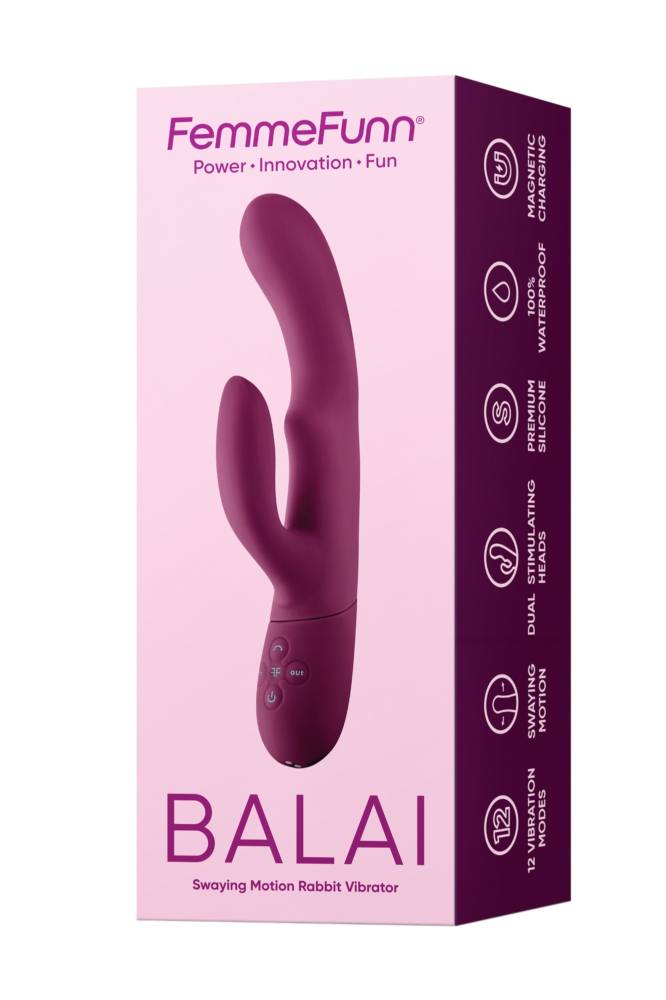 Vibrator Balai Swaying Motion FemmeFunn, 12 Moduri Vibratii, Silicon Premium, USB, Mov Inchis, 23.1 cm, #6, Erotic24.ro
