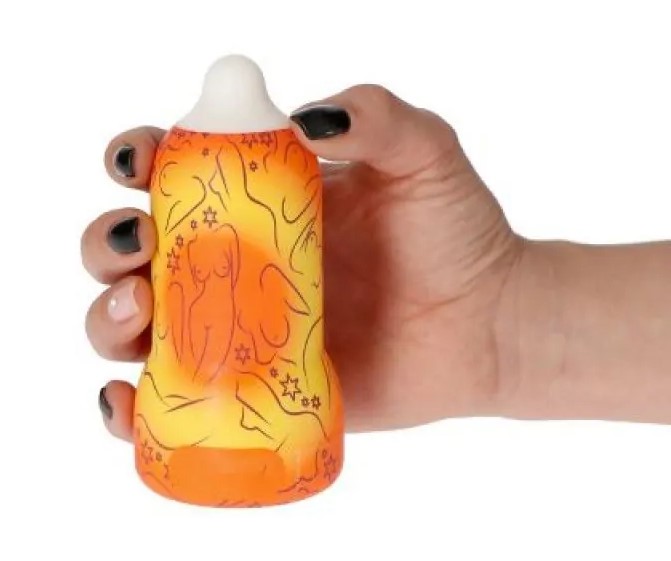 Masturbator Orange Mellow Sucking Male 11.6 cm, #2, Erotic24.ro