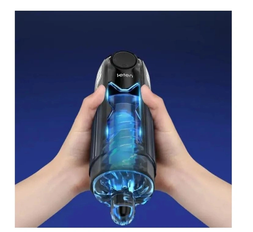 Masturbator Leten X-Speed, 10 Moduri Impingere, Functie Incalzire, USB, Negru, 21 cm, #4, Erotic24.ro