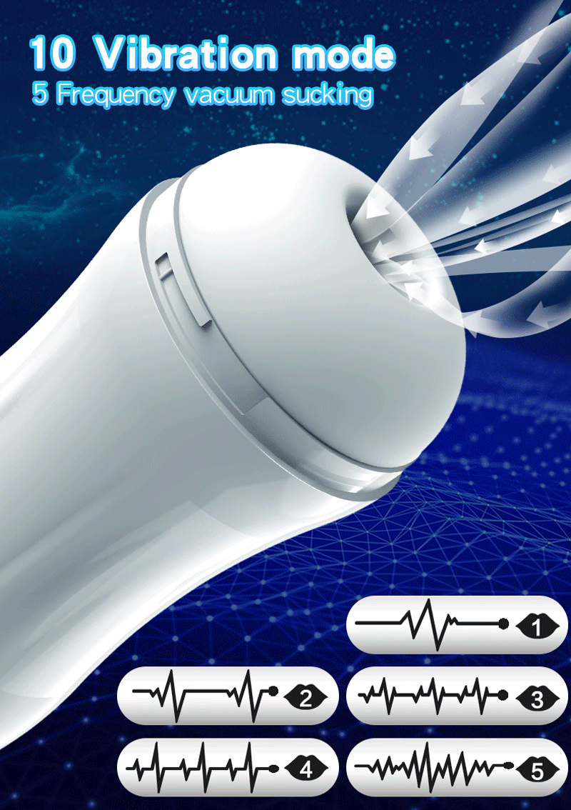 Masturbator Max Automatic Vibrating&Sucking USB Alb, #15, Erotic24.ro