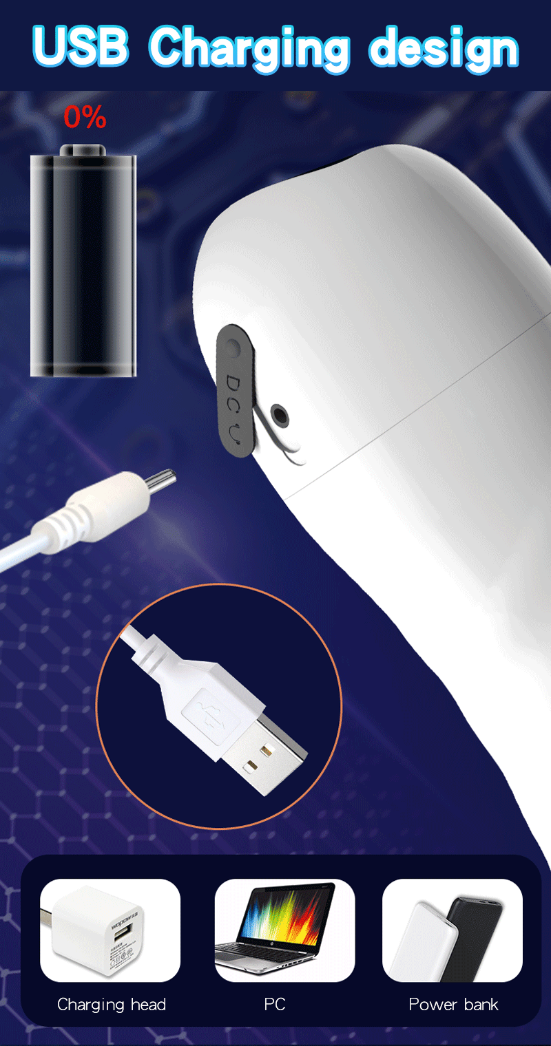 Masturbator Max Automatic Vibrating&Sucking USB Alb, #19, Erotic24.ro