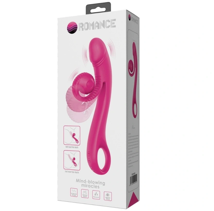 Vibrator Rabbit Beau Snail, 10 Moduri Vibratii, Silicon, USB Magnetic, Roz, 23 cm, #8, Erotic24.ro