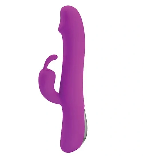 Vibrator Iepuras Natural Motion, 7 Moduri Vibratii, 7 Moduri Thrusting, Silicon, USB, Mov, 20 cm, #2, Erotic24.ro