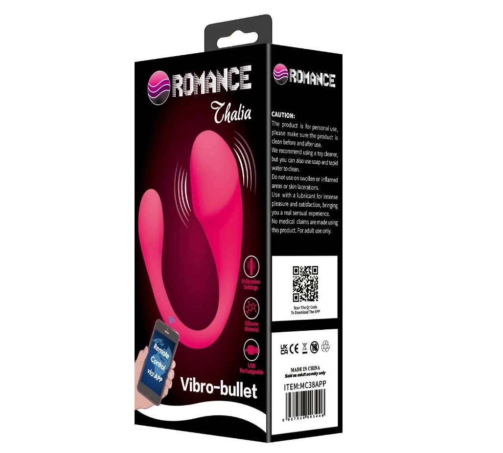 Ou Vibrator Thalia, Bluetooth Control, Aplicatie Mobila, Silicon, USB, Roz, #8, Erotic24.ro