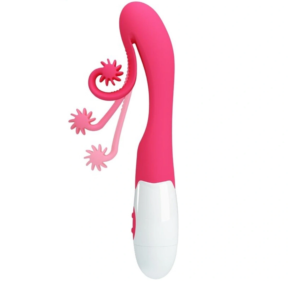 Vibrator Rabbit Snail Tatianna, 30 Moduri Vibratii, Silicon, Roz, 20 cm