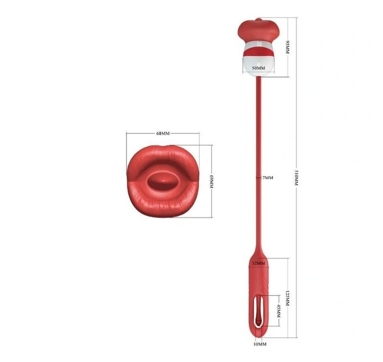 Stimulator Dublu Alyss, Intern si Extern, Silicon, USB, Rosu, #3, Erotic24.ro