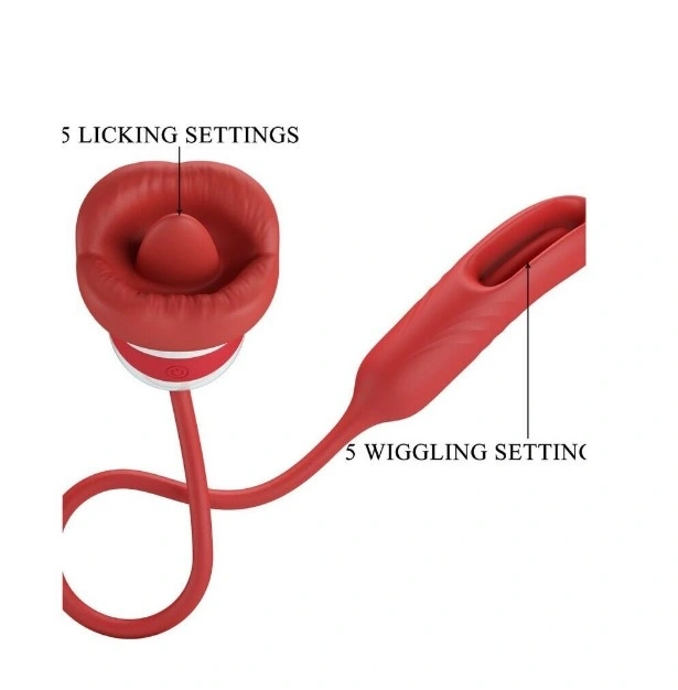 Stimulator Dublu Alyss, Intern si Extern, Silicon, USB, Rosu, #2, Erotic24.ro