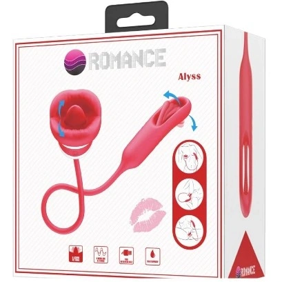Stimulator Dublu Alyss, Intern si Extern, Silicon, USB, Rosu, #4, Erotic24.ro