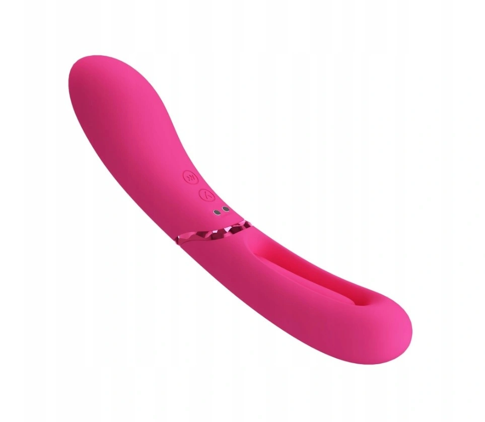 Vibrator Lexie 7 Moduri Vibratii, 4 Moduri Leganare, Silicon, USB Magnetic, Silicon, Roz, 20 cm, #6, Erotic24.ro