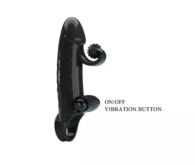 Prelungitor Penis Walberto cu Vibratii, TPE, Negru, Nr. 6, Erotic24.ro
