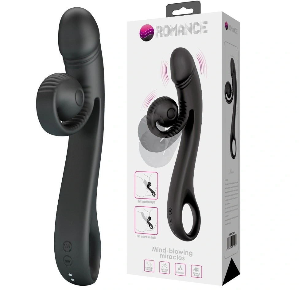 Vibrator Rabbit Beau Snail, 10 Moduri Vibratii, Silicon, USB Magnetic, Negru, 23 cm