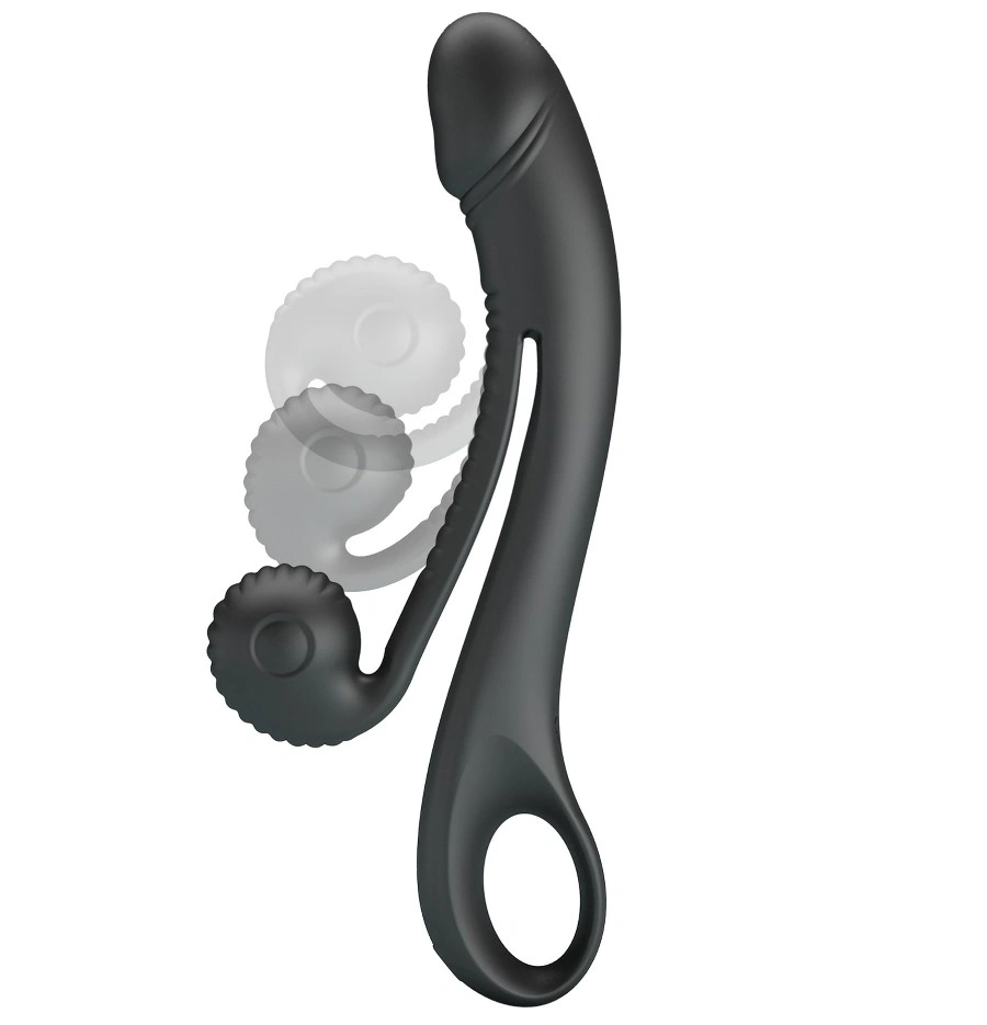 Vibrator Rabbit Beau Snail, 10 Moduri Vibratii, Silicon, USB Magnetic, Negru, 23 cm, #2, Erotic24.ro