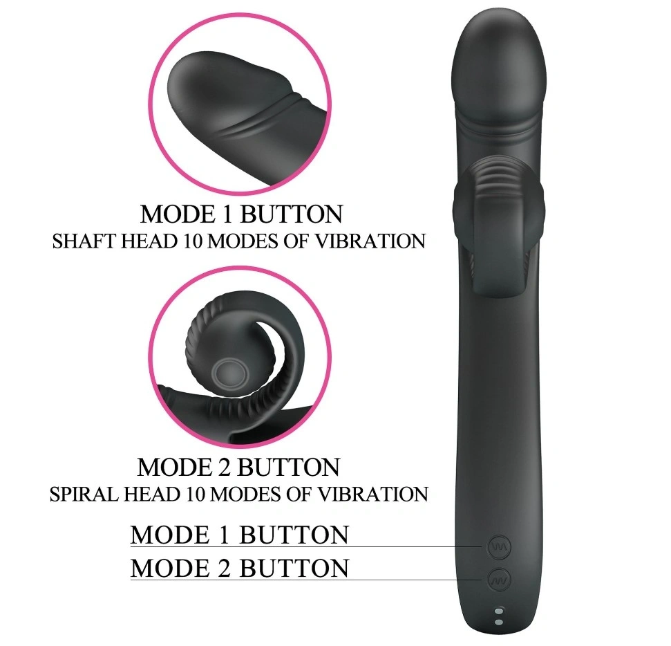 Vibrator Rabbit Beau Snail, 10 Moduri Vibratii, Silicon, USB Magnetic, Negru, 23 cm, #5, Erotic24.ro