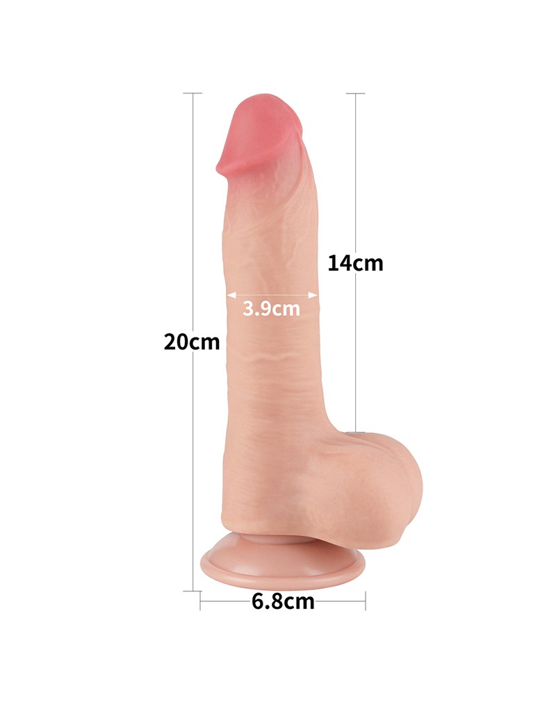Dildo Realist Sliding-Skin, Ventuza Detasabila, TPE, Natural, 20 cm, #13, Erotic24.ro