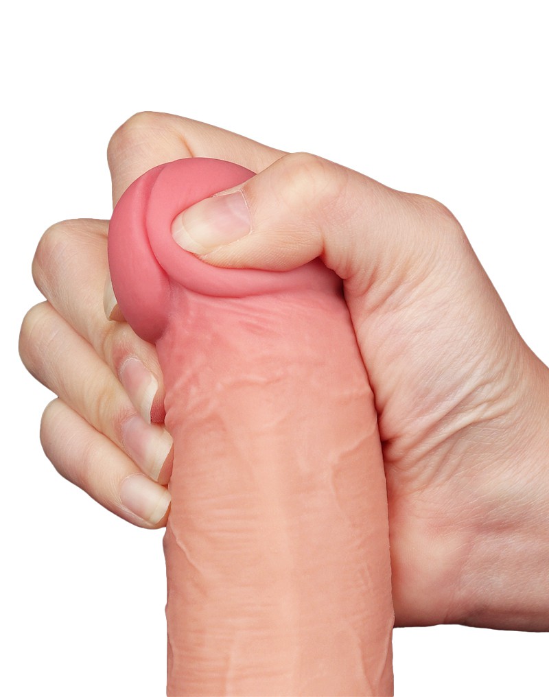 Dildo Realist Sliding-Skin, Ventuza Detasabila, TPE, Natural, 20.8 cm, #5, Erotic24.ro