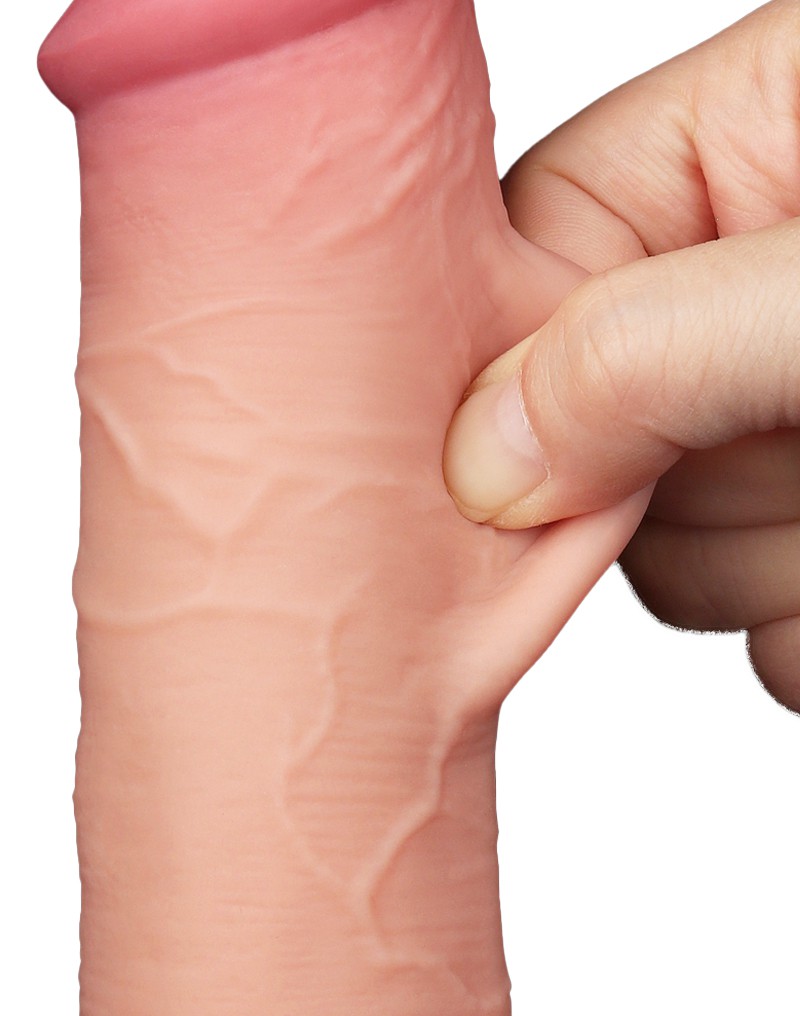 Dildo Realist Sliding-Skin, Ventuza Detasabila, TPE, Natural, 20.8 cm, #3, Erotic24.ro