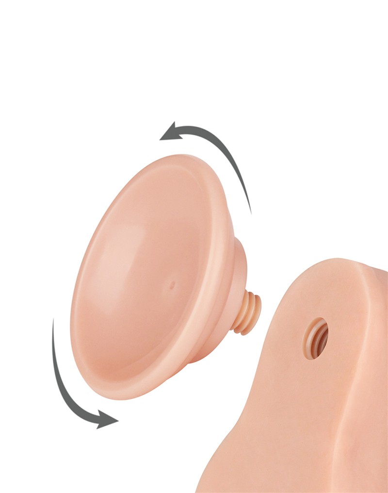 Dildo Realist Sliding-Skin, Ventuza Detasabila, TPE, Natural, 22 cm, #10, Erotic24.ro