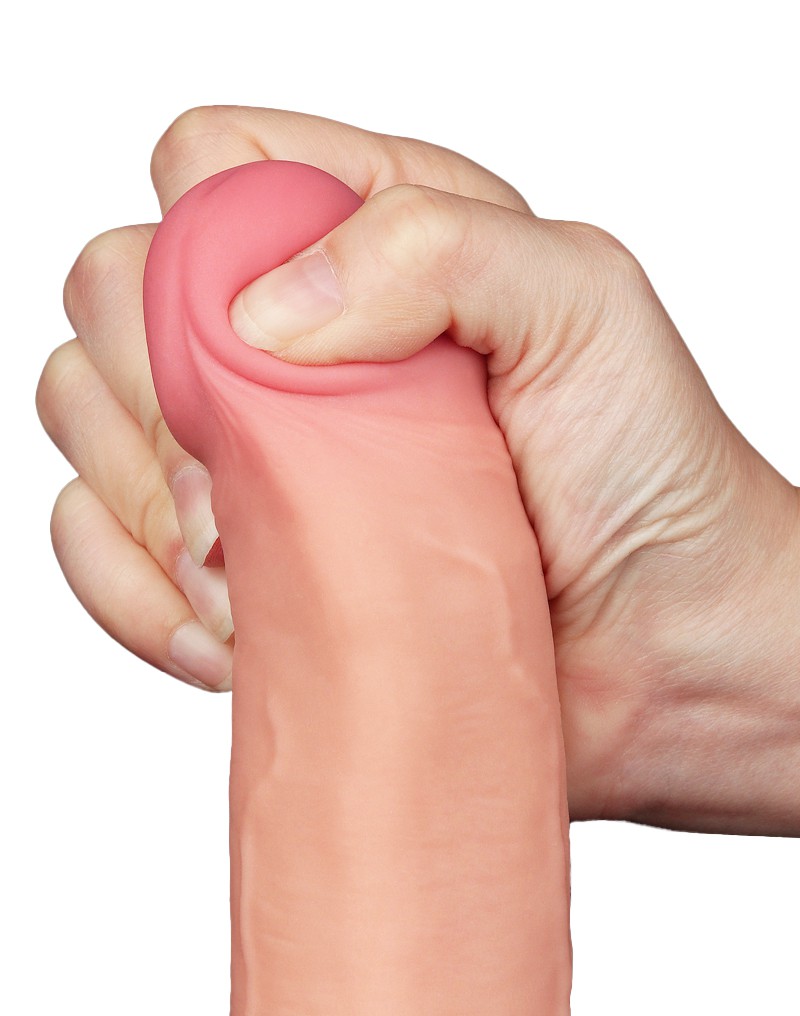 Dildo Realist Sliding-Skin, Ventuza Detasabila, TPE, Natural, 22 cm, #5, Erotic24.ro
