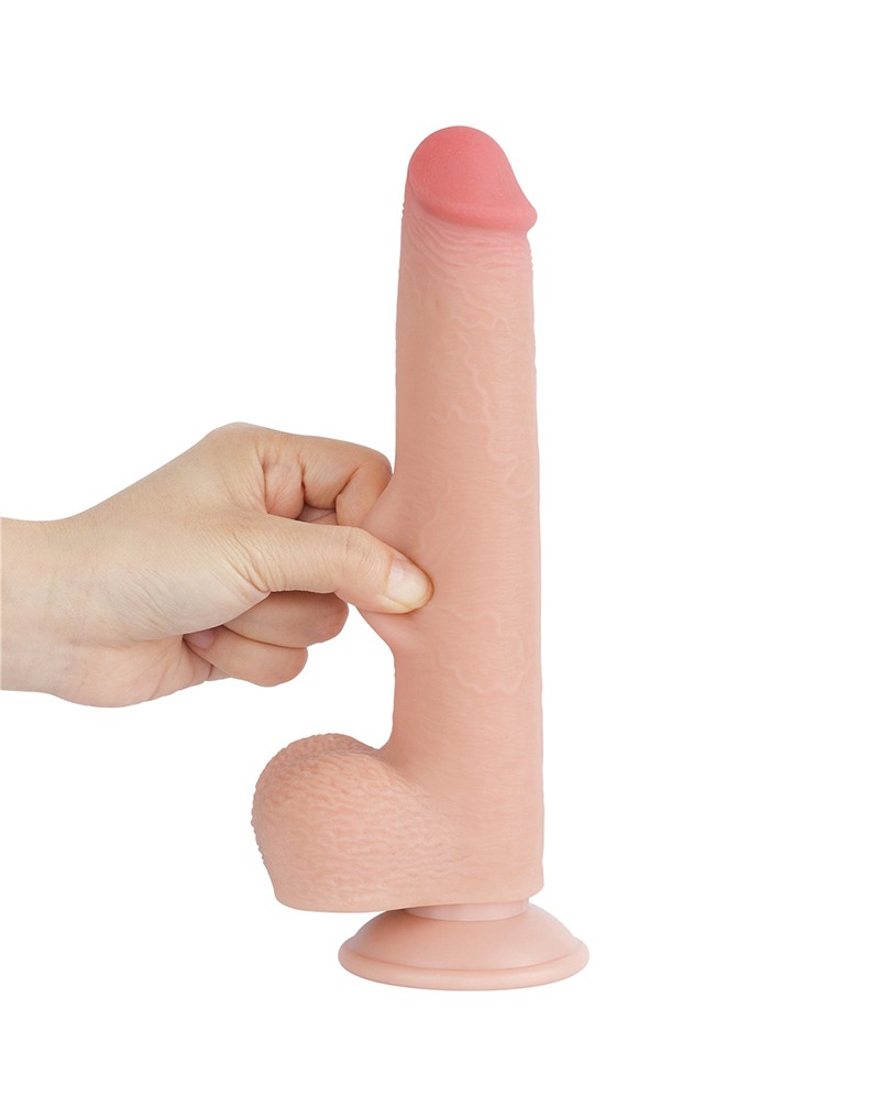 Dildo Realist Sliding-Skin, Ventuza Detasabila, Natural, 22.8 cm, Nr. 4, Erotic24.ro