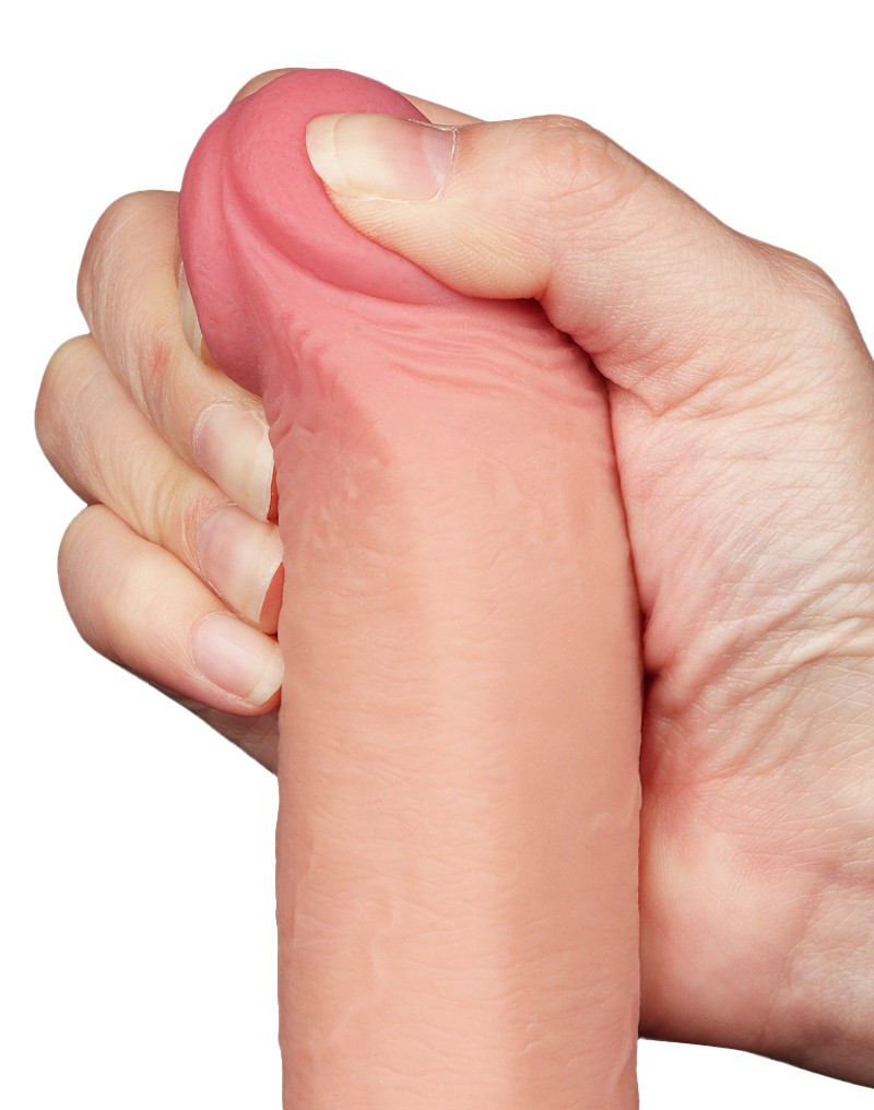Dildo Realist Sliding-Skin, Ventuza Detasabila, Natural, 22.8 cm, Nr. 13, Erotic24.ro