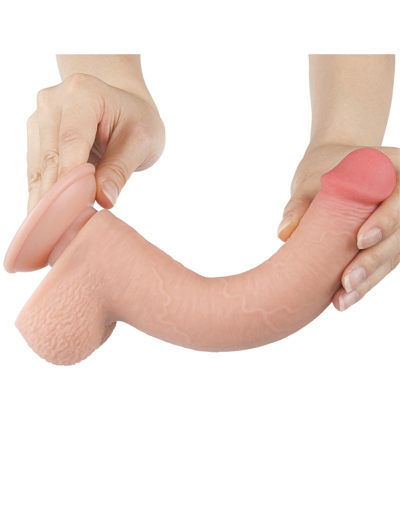 Dildo Realist Sliding-Skin, Ventuza Detasabila, Natural, 22.8 cm, Nr. 3, Erotic24.ro