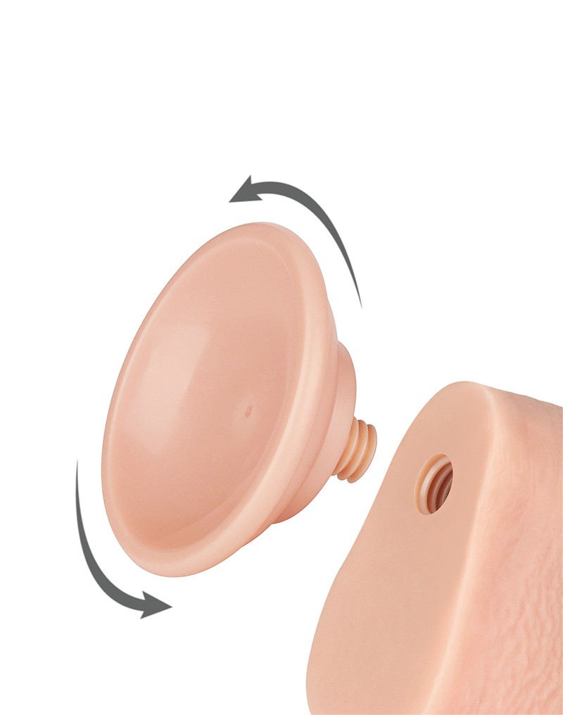 Dildo Realist Sliding-Skin, Ventuza Detasabila, Natural, 22.8 cm, Nr. 6, Erotic24.ro