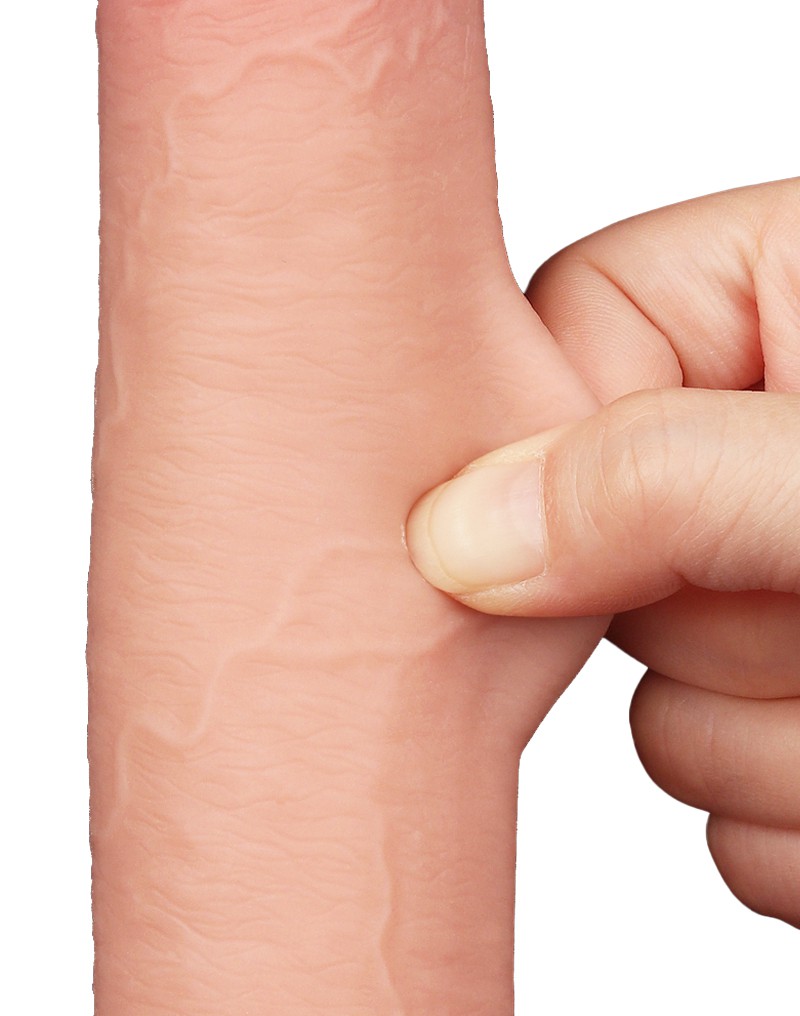 Dildo Realist Sliding-Skin, Ventuza Detasabila, Natural, 22.8 cm, Nr. 12, Erotic24.ro