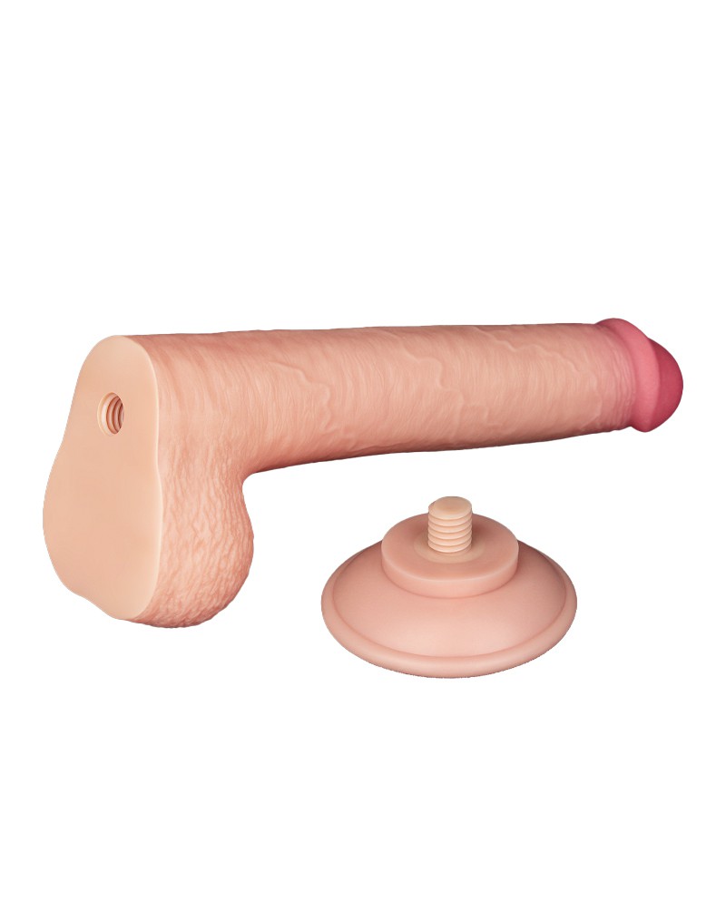 Dildo Realist Sliding-Skin, Ventuza Detasabila, Natural, 22.8 cm, Nr. 8, Erotic24.ro