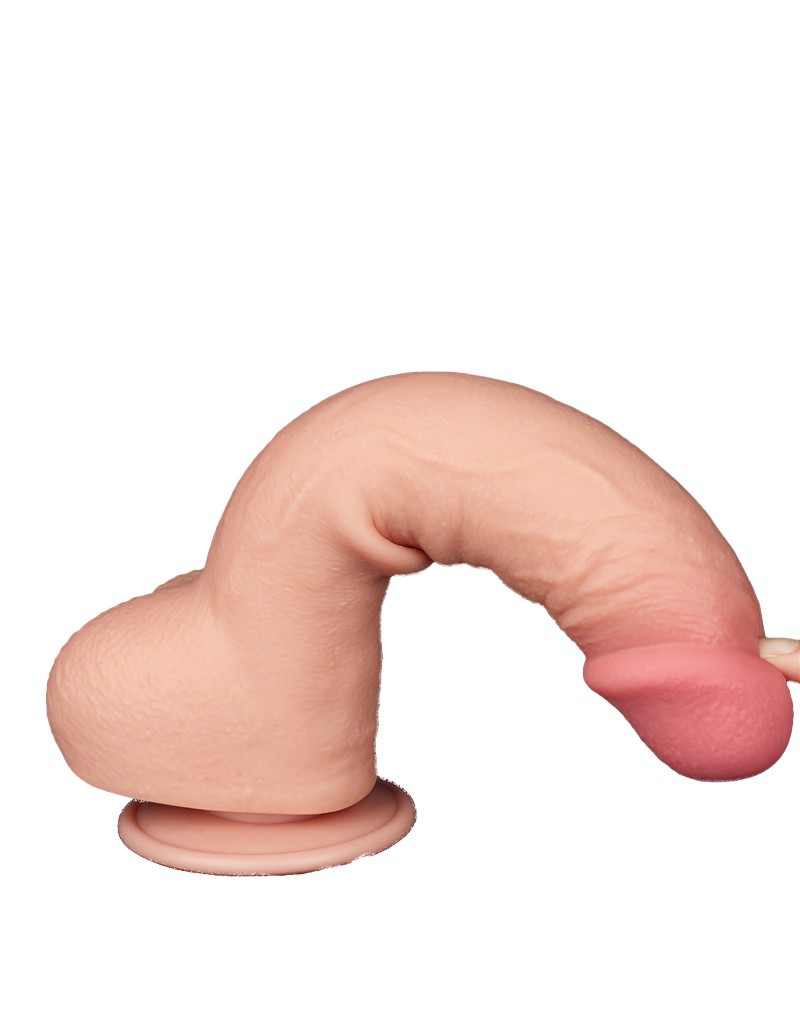 Dildo Realist Sliding-Skin, Ventuza Detasabila, Natural, 24 cm, Nr. 10, Erotic24.ro