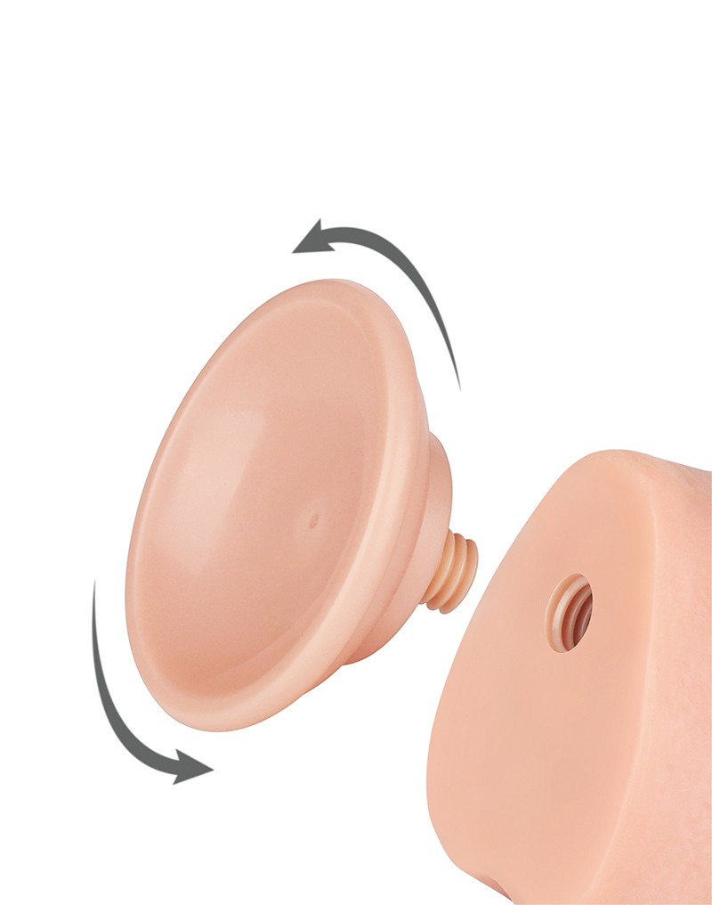 Dildo Realist Sliding-Skin, Ventuza Detasabila, Natural, 24 cm, Nr. 5, Erotic24.ro