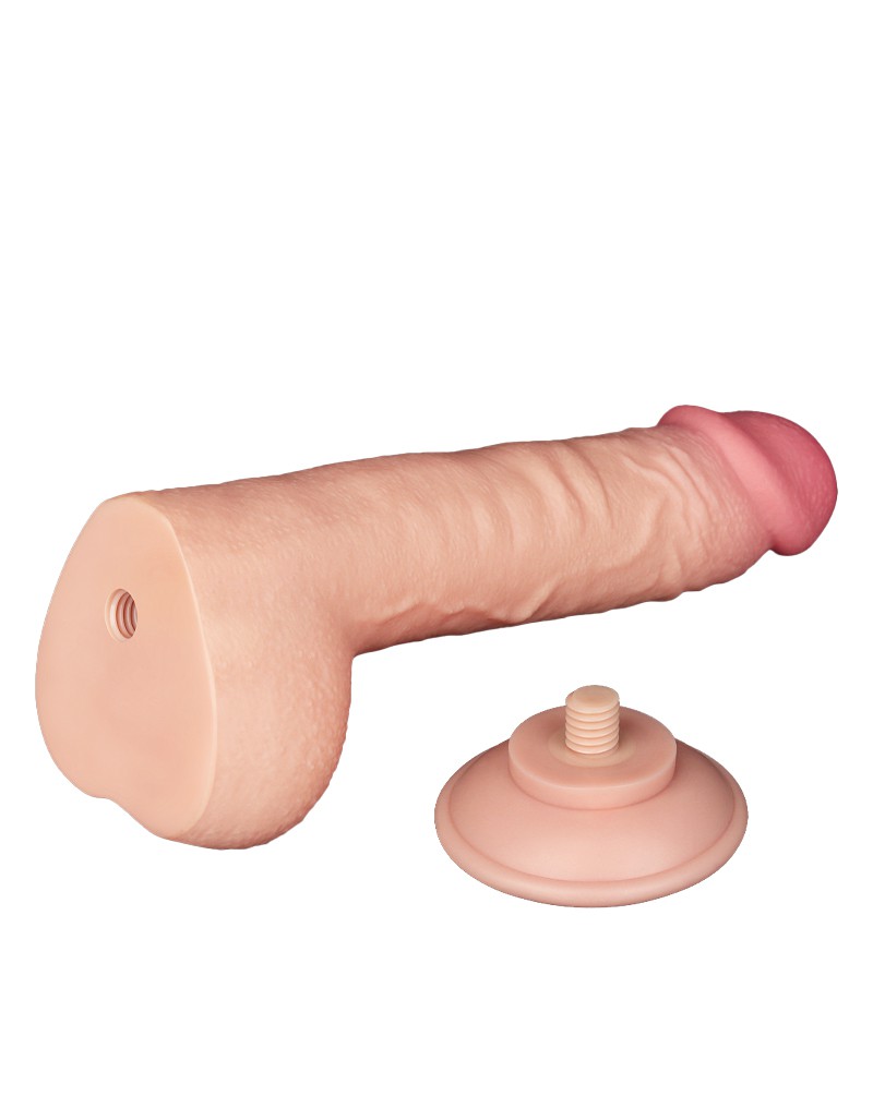 Dildo Realist Sliding-Skin, Ventuza Detasabila, Natural, 24 cm, Nr. 6, Erotic24.ro