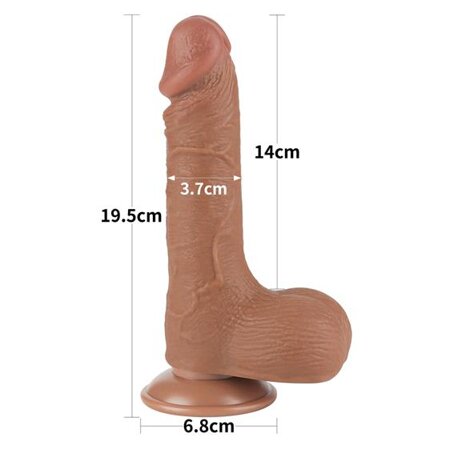 Dildo Realist Sliding Skin Dual Layer, TPE, Maro Deschis, 19.5 cm, #5, Erotic24.ro