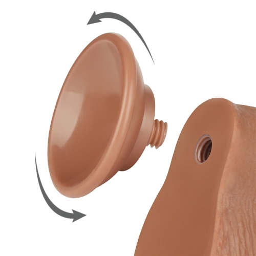 Dildo Realist Sliding Skin Dual Layer, TPE, Maro Deschis, 19.5 cm, #4, Erotic24.ro