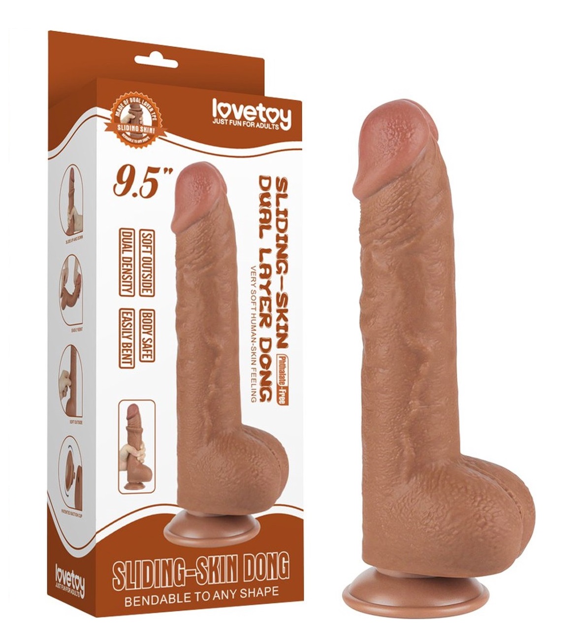 Dildo Realist Sliding Skin Dual Layer, T in SexShop KUR Romania