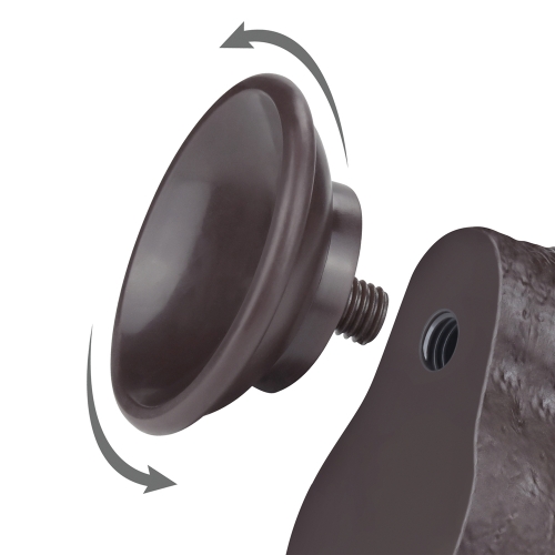 Dildo Realist Sliding-Skin, Ventuza Detasabila, TPE, Maro Inchis, 18.3 cm, #3, Erotic24.ro