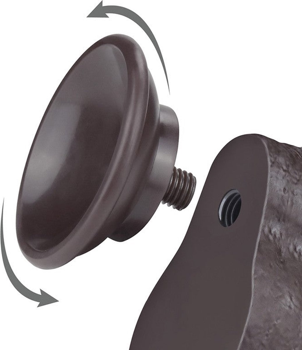 Dildo Realist Sliding-Skin, Ventuza Detasabila, TPE, Maro Inchis, 20.3 cm, #6, Erotic24.ro