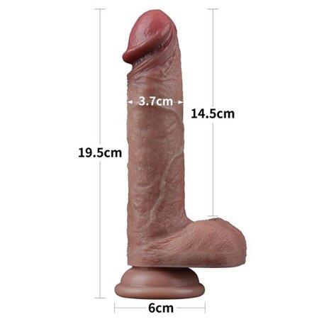 Dildo Realist Nature Cock, Silicon Dubla Densitate, Maro, 19.5 cm, Nr. 3, Erotic24.ro