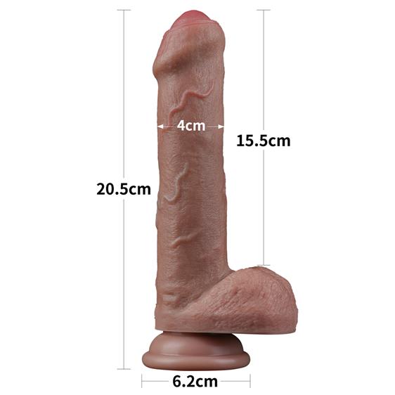 Dildo Realist Nature Cock, Silicon Dubla Densitate, Maro, 20.5 cm, #3, Erotic24.ro