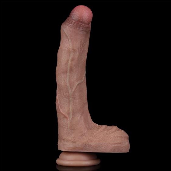 Dildo Realist, Silicon Dubla Densitate, Maro, 22 cm, Nr. 2, Erotic24.ro