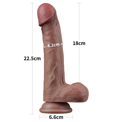 Dildo Realist Nature Cock, Silicon Dubla Densitate, Maro, 22.5 cm, Nr. 5, Erotic24.ro