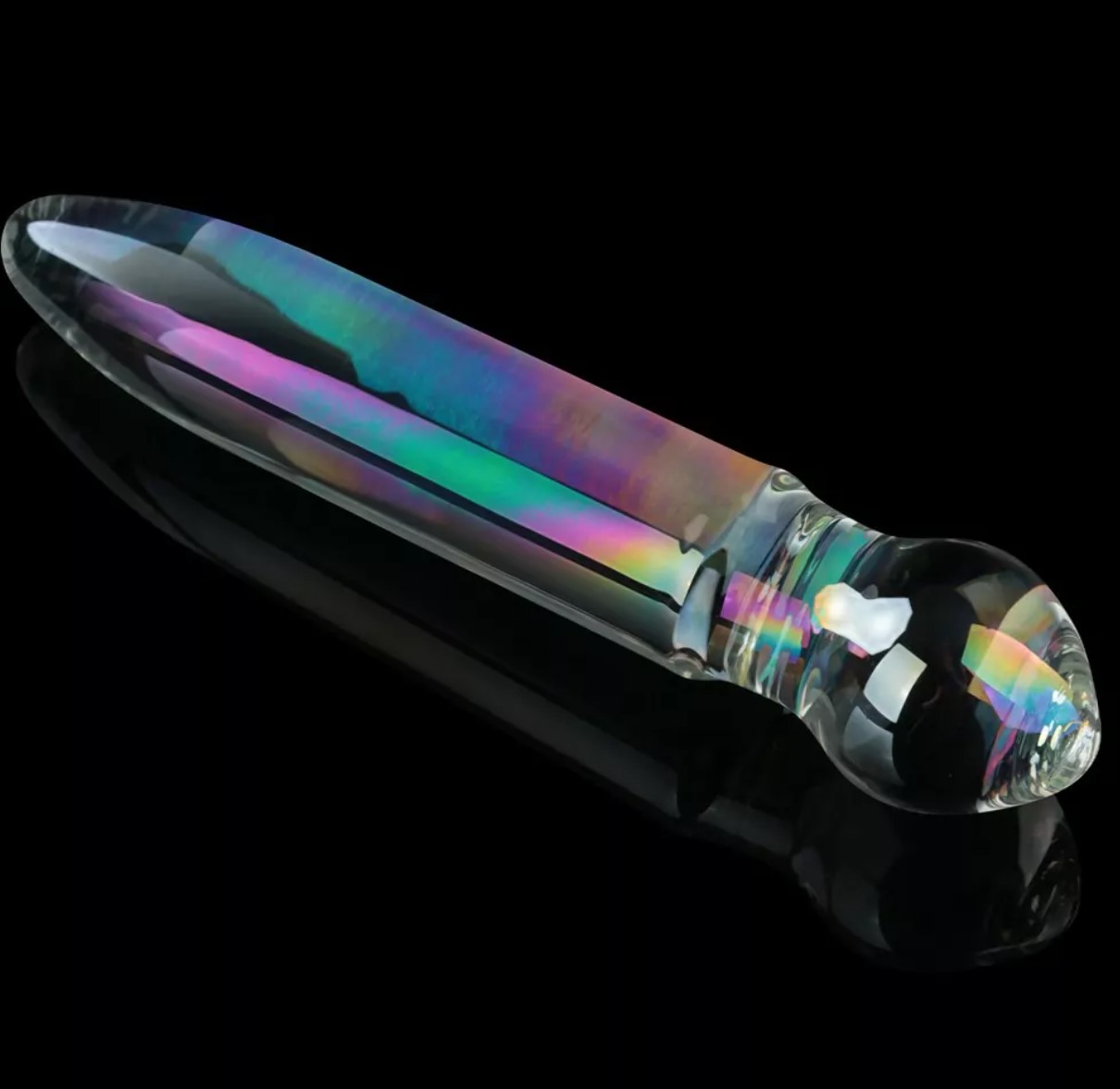 Dildo Twilight Gleam Prism Glass, Sticla, 18.4 cm, #2, Erotic24.ro