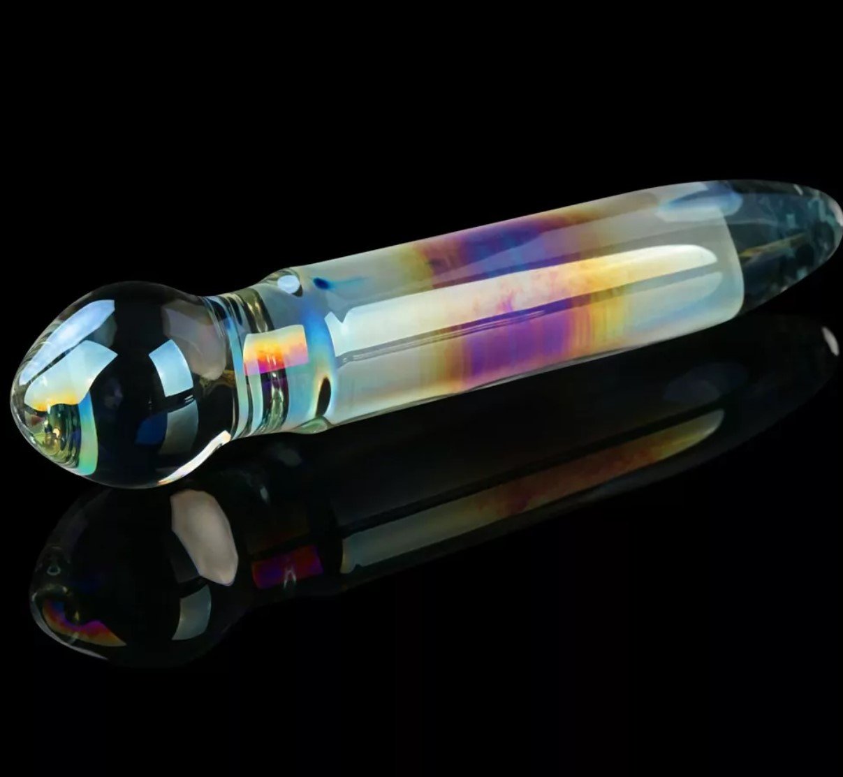 Dildo Twilight Gleam Prism Glass, Sticla, 18.4 cm, #4, Erotic24.ro