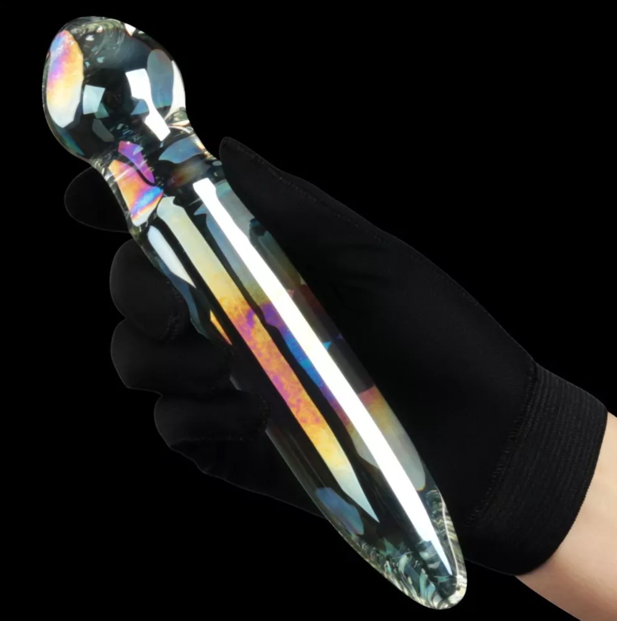 Dildo Twilight Gleam Prism Glass, Sticla, 18.4 cm, #6, Erotic24.ro