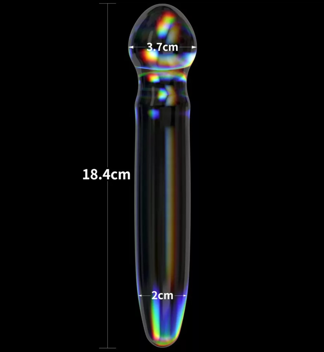 Dildo Twilight Gleam Prism Glass, Sticla, 18.4 cm, #8, Erotic24.ro