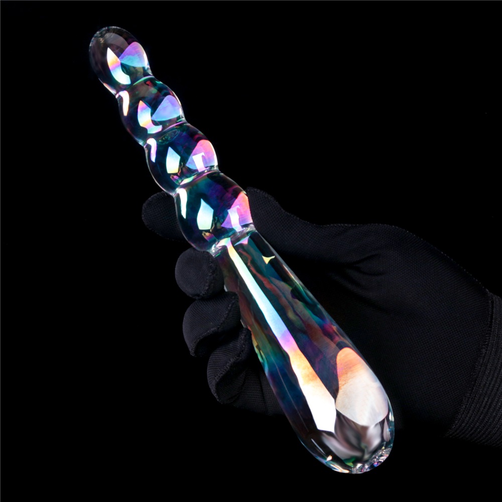 Dildo Twilight Gleam Rising Ripples, Sticla, 19 cm, #2, Erotic24.ro