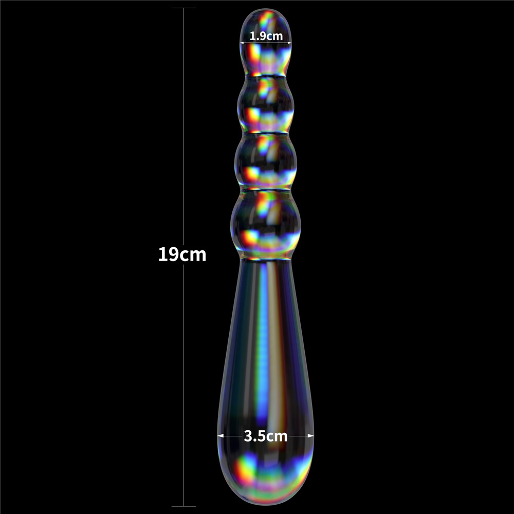 Dildo Twilight Gleam Rising Ripples, Sticla, 19 cm, #7, Erotic24.ro