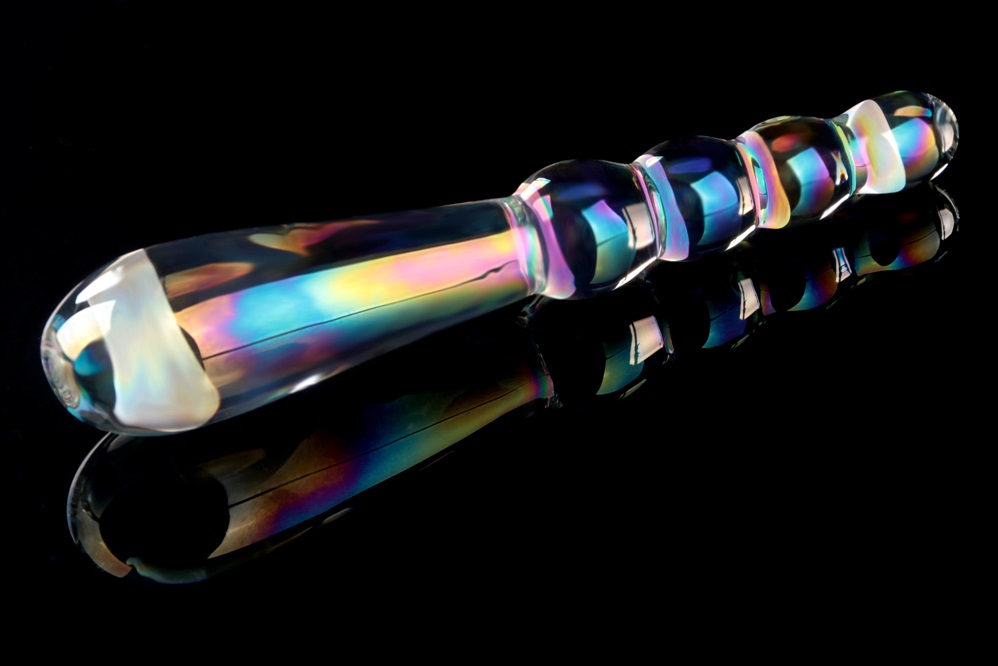 Dildo Twilight Gleam Rising Ripples, Sticla, 19 cm, #4, Erotic24.ro