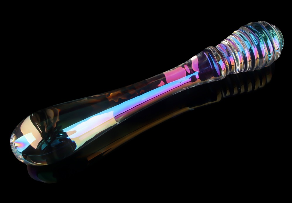 Dildo Dublu Twilight Gleam Twin Pleasures, Sticla, 20.5 cm, #3, Erotic24.ro