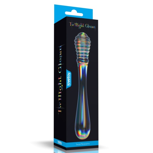 Dildo Dublu Twilight Gleam Twin Pleasures, Sticla, 20.5 cm, #8, Erotic24.ro