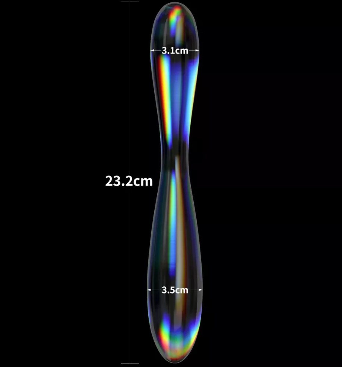 Dildo Dublu Twilight Gleam Double Delight, Sticla, 23.2 cm, #6, Erotic24.ro